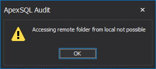 Error message when accessing remote folder