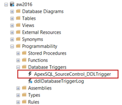 ApexSQL Source Control DDL Trigger