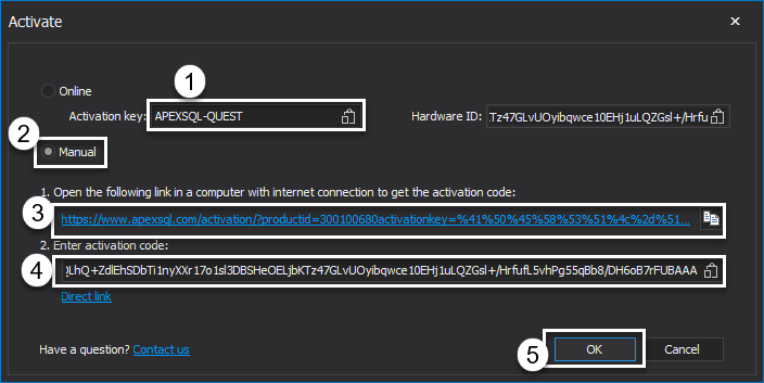 Manual activation of ApexSQL Audit